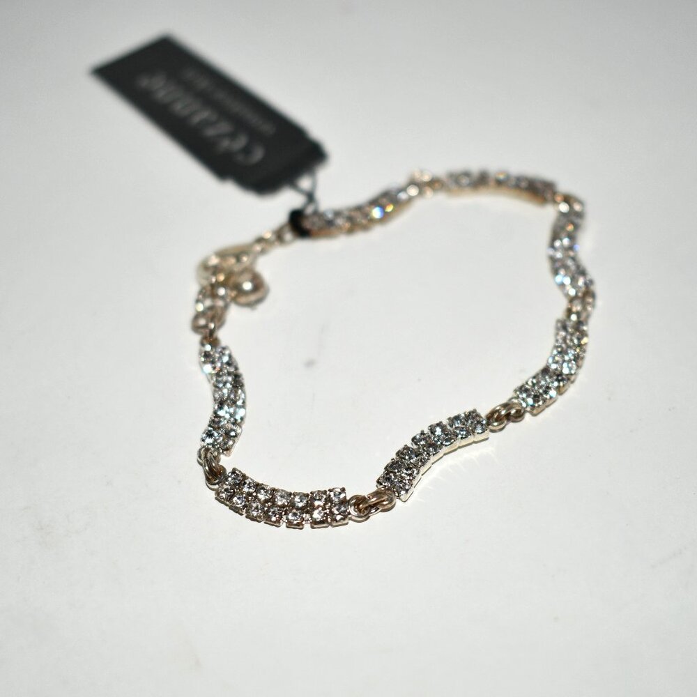 Cezanne Silver CZ Double Strand Bracelet 7" #31759BR NWT